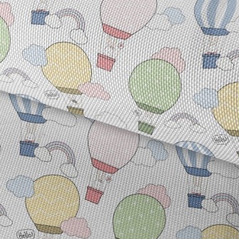 Rabbit Family Taking A Hot Air Waterproof Oxford