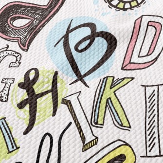 Various English Fonts Birdseye Piqué
