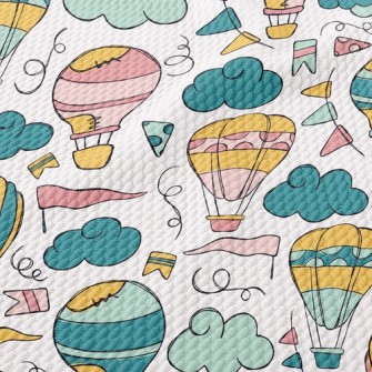 Doodle Patch Hot Air Balloon Birdseye Piqué