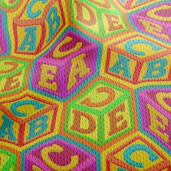 English Fluorescent Three-dime Athletic Mesh Flat Back