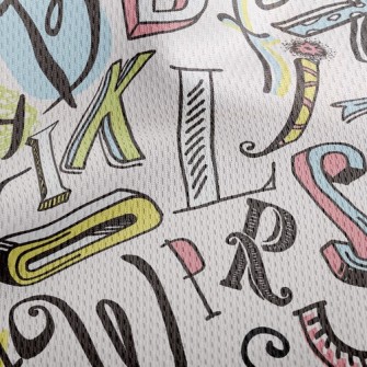 Various English Fonts Athletic Mesh Flat Back