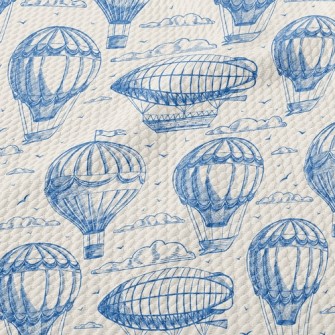 Hot Air Balloon And Flying Boa Birdseye Piqué