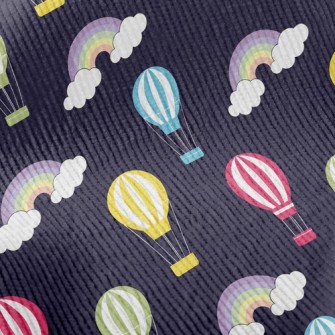 Hot Air Balloon Flying In Nigh Standard Corduroy