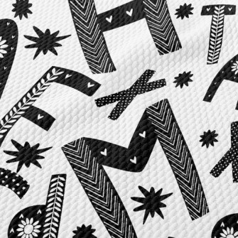 Black And White Graffiti Engli Birdseye Piqué