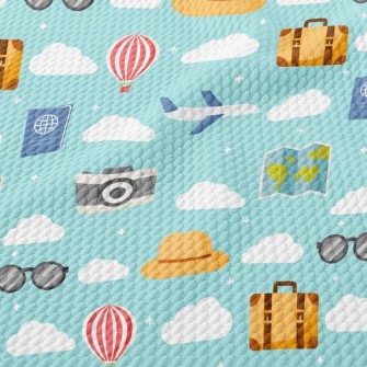 Travel In A Hot Air Balloon Birdseye Piqué