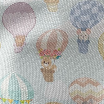 Animals Riding Hot Air Balloon Waterproof Canvas