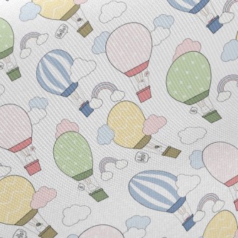 Rabbit Family Taking A Hot Air Twill