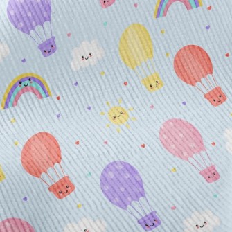 Smiling Hot Air Balloon Rainbo Standard Corduroy