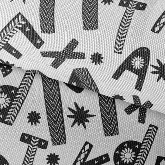 Black And White Graffiti Engli Waterproof Oxford