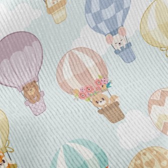 Animals Riding Hot Air Balloon Standard Corduroy