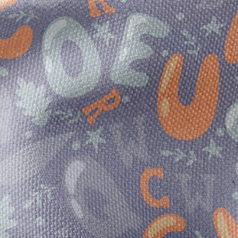 Chubby English Word Leaves Waterproof Canvas