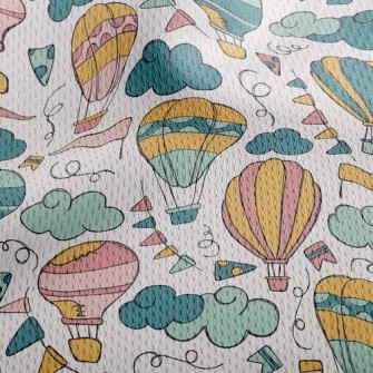 Doodle Patch Hot Air Balloon Athletic Mesh Flat Back