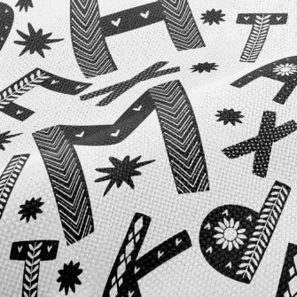 Black And White Graffiti Engli Performance Linen