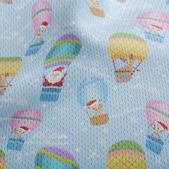Santa Elk Hot Air Balloon Athletic Mesh Flat Back