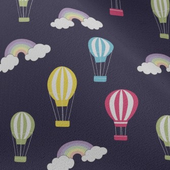 Hot Air Balloon Flying In Nigh Chiffon