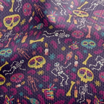Day Of The Dead Celebration Da Athletic Mesh Flat Back