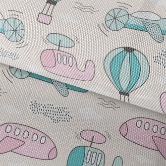 Airplanes And Hot Air Balloons Waterproof Oxford