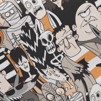 Scary Halloween Characters Twill