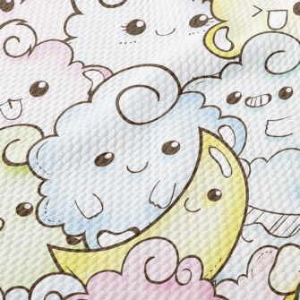 Moon And Cloud Monster Birdseye Piqué