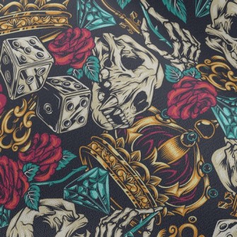 Dice Crown Skull Chiffon