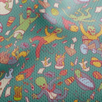 Aliens Making A Scene In Space Athletic Mesh Flat Back