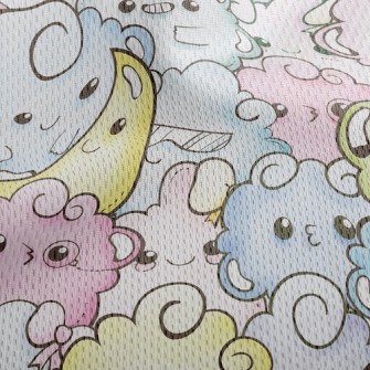 Moon And Cloud Monster Athletic Mesh Flat Back