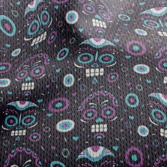 Skeleton Expression Undead Athletic Mesh Flat Back