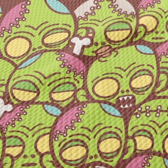 Horror Zombie Family Birdseye Piqué