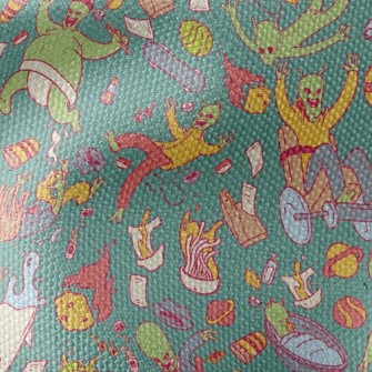 Aliens Making A Scene In Space Waterproof Canvas