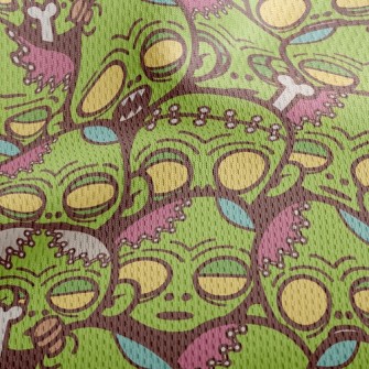 Horror Zombie Family Athletic Mesh Flat Back