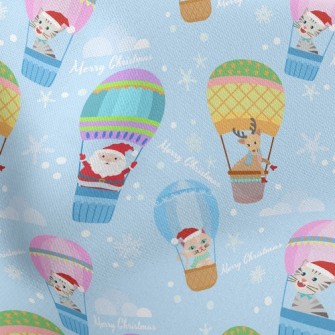Santa Elk Hot Air Balloon Stretch Ponte