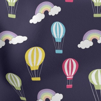 Hot Air Balloon Flying In Nigh Stretch Ponte