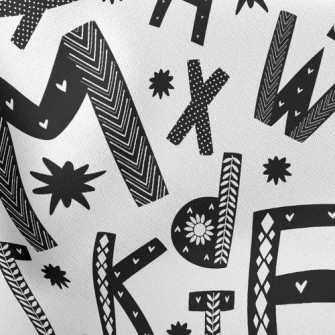 Black And White Graffiti Engli Stretch Ponte