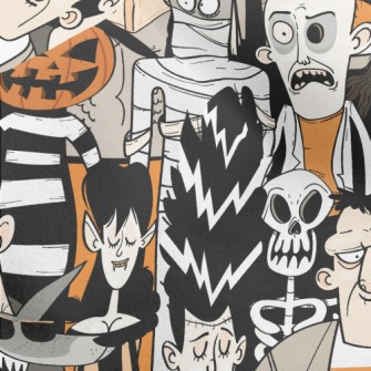 Scary Halloween Characters Micro Fleece