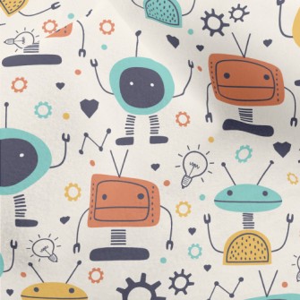 Light Bulb Tv Robot Micro Fleece