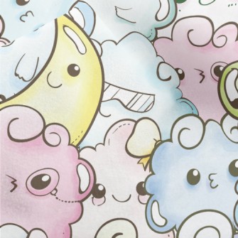 Moon And Cloud Monster Micro Fleece