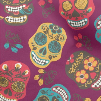 Painted Mexican Skull Micro Fleece