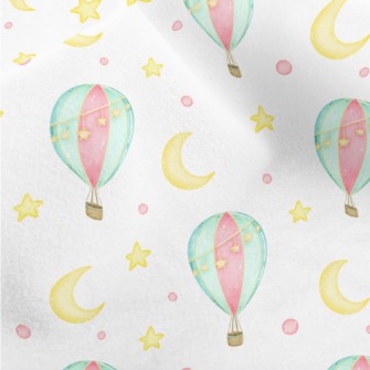 Star Moon Hot Air Balloon Micro Fleece
