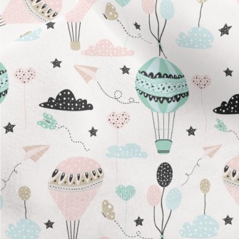 Hot Air Balloon Paper Airplane Micro Fleece