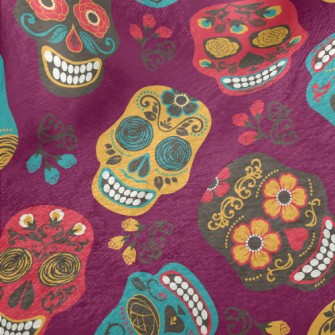 Painted Mexican Skull Minky