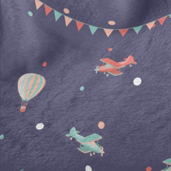 Airplane Hot Air Balloon Show Minky