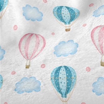 Pink Hot Air Balloon Minky
