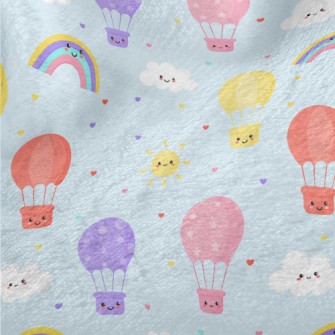 Smiling Hot Air Balloon Rainbo Minky