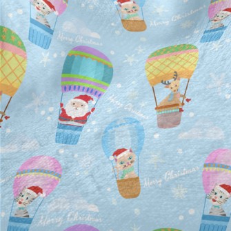 Santa Elk Hot Air Balloon Minky