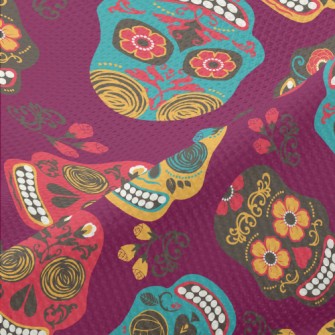 Painted Mexican Skull Piqué
