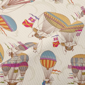 Retro Hot Air Balloon Spaceshi Piqué