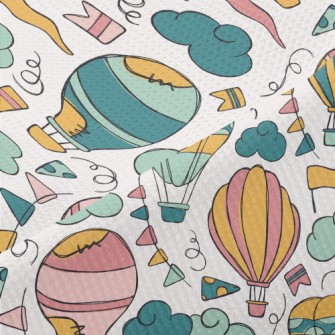 Doodle Patch Hot Air Balloon Piqué