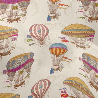 Retro Hot Air Balloon Spaceshi Lightweight Performance Linen