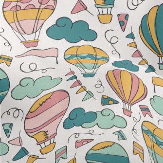Doodle Patch Hot Air Balloon Lightweight Performance Linen
