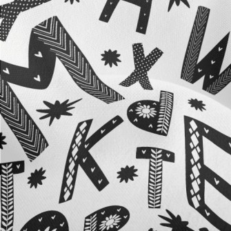 Black And White Graffiti Engli Lightweight Performance Linen